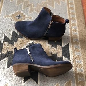 Brand new suede booties, never worn.